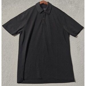 Unbound Merino Polo Shirt Mens Size Medium Black Merino Wool Office Commuter